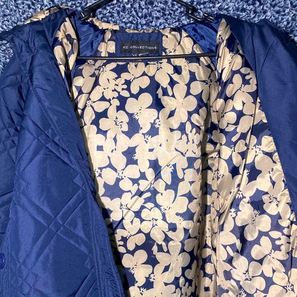 KC Collections Navy Blue Coat - Picture 1 of 13